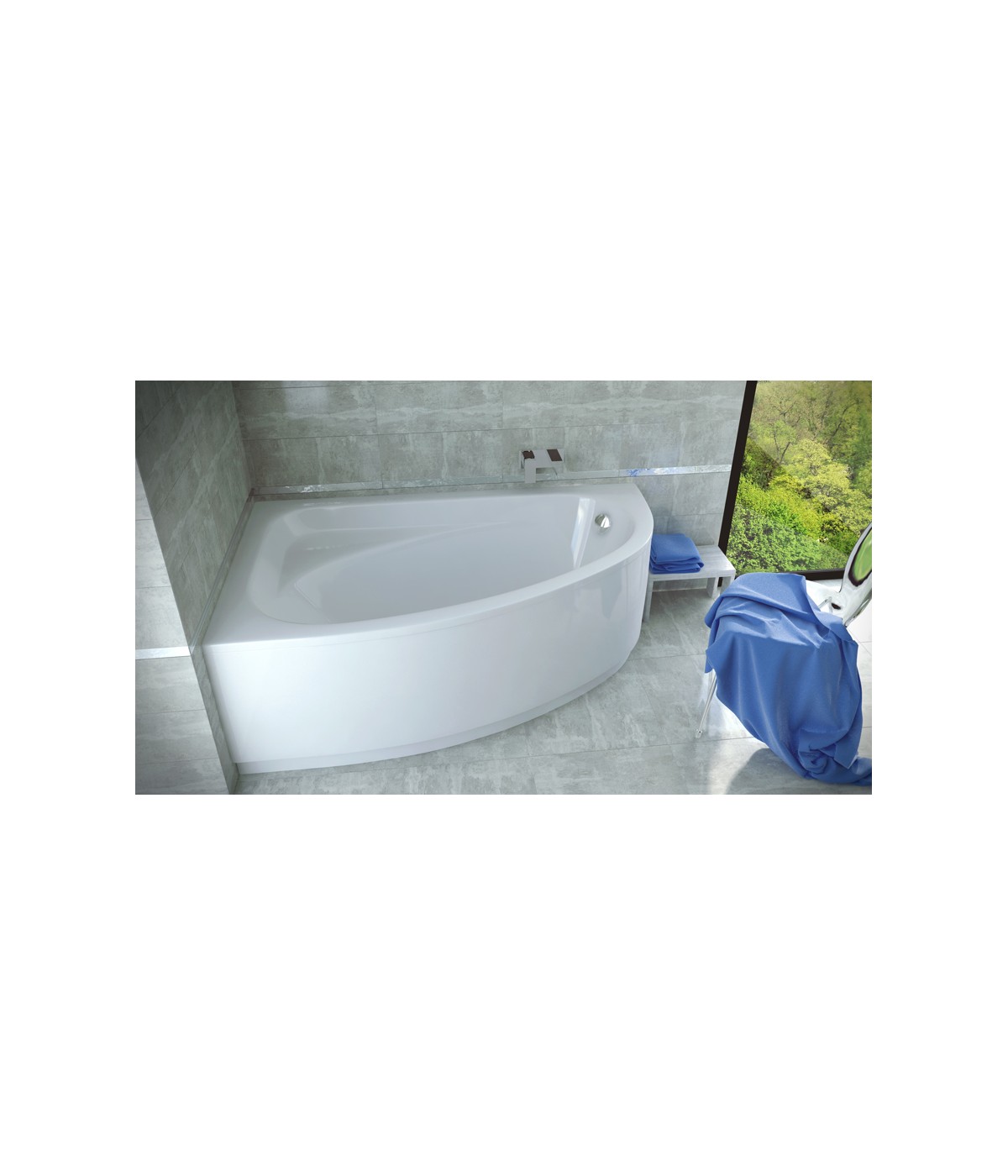 ECKBADEWANNE 140x80 LINKS CORNEA Ablaufgarnitur + Füße GRATIS !