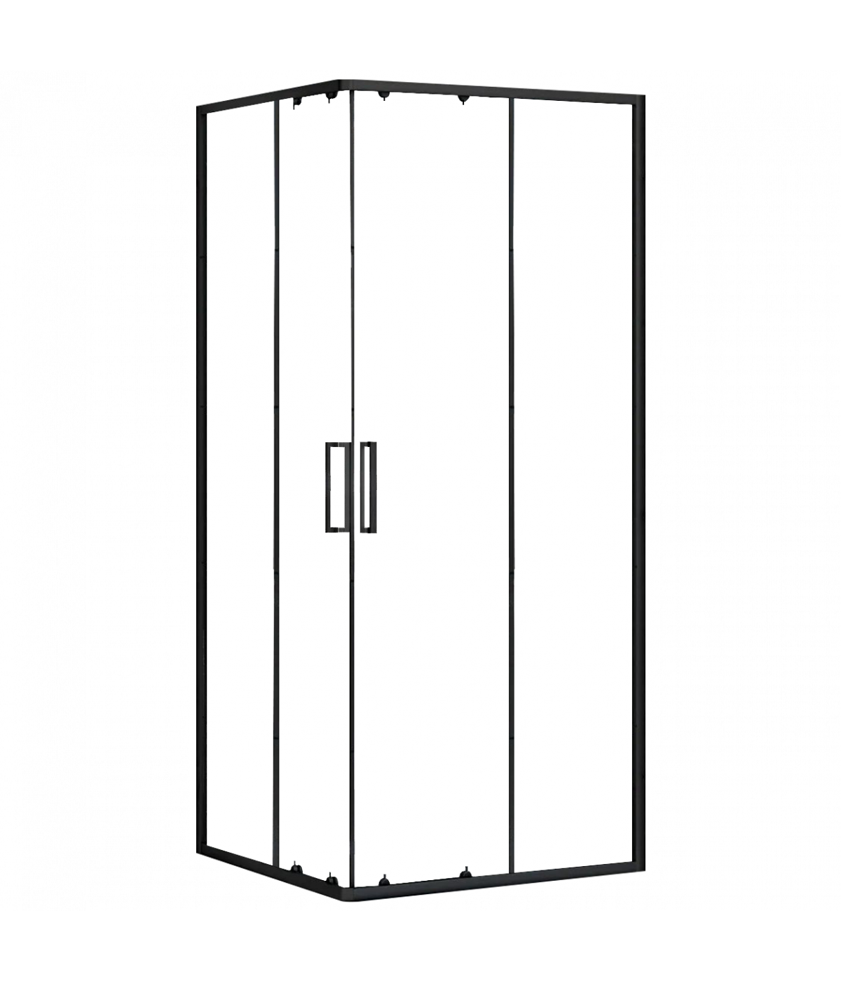 Duschkabine Transparentes Glas 90x90x190 PUNTO Schwarz Quadratisch