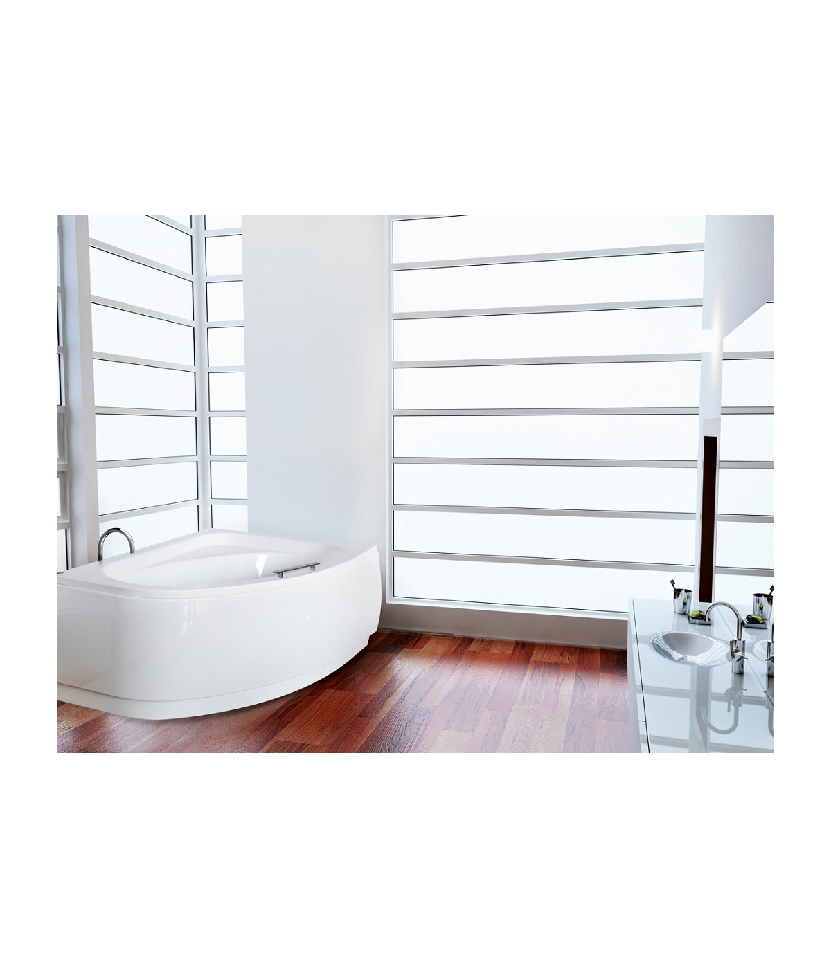 ECKBADEWANNE 140x80 LINKS CORNEA Ablaufgarnitur + Füße GRATIS !