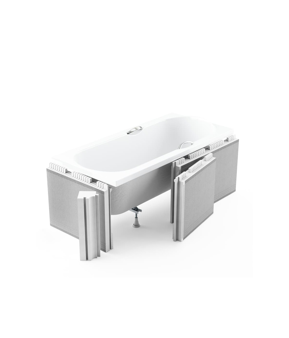 Verkleidung Styropor mit Ablage 4cm Universell für Badewannen 1.050