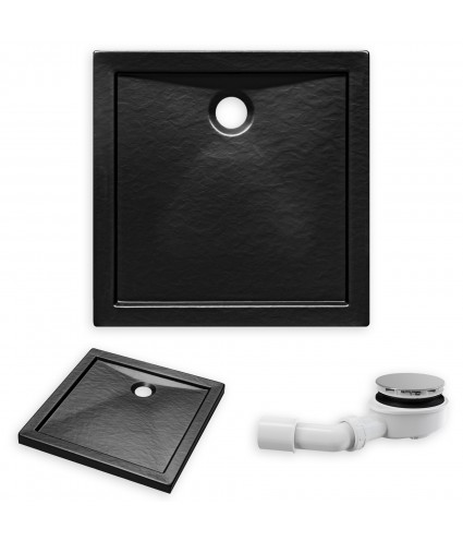 DUSCHWANNE QUADRATISCH SCHWARZ 80x80 AQUARIUSO Ablaufgarnitur GRATIS !