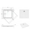 DUSCHWANNE QUADRATISCH SCHWARZ 80x80 AQUARIUSO Ablaufgarnitur GRATIS !