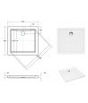 DUSCHWANNE QUADRATISCH SCHWARZ 90x90 AQUARIUSO Ablaufgarnitur GRATIS !