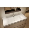 Badmöbel Set CREAZ 60 Waschbecken-Unterschrank mit Waschbecken, 2-Schubladen, Eiche