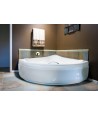 ECKBADEWANNE 134x134 EWAX Ablaufgarnitur + Füße GRATIS !
