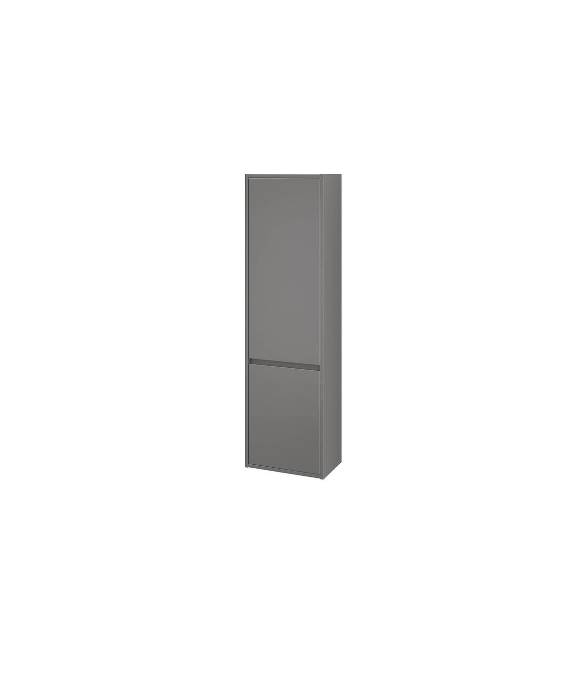 Badezimmer Hochhängeschrank CREAZ 140x40x25 Hochschrank mit 2-Türen, Grau Matt
