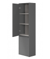 Badezimmer Hochhängeschrank CREAZ 140x40x25 Hochschrank mit 2-Türen, Grau Matt