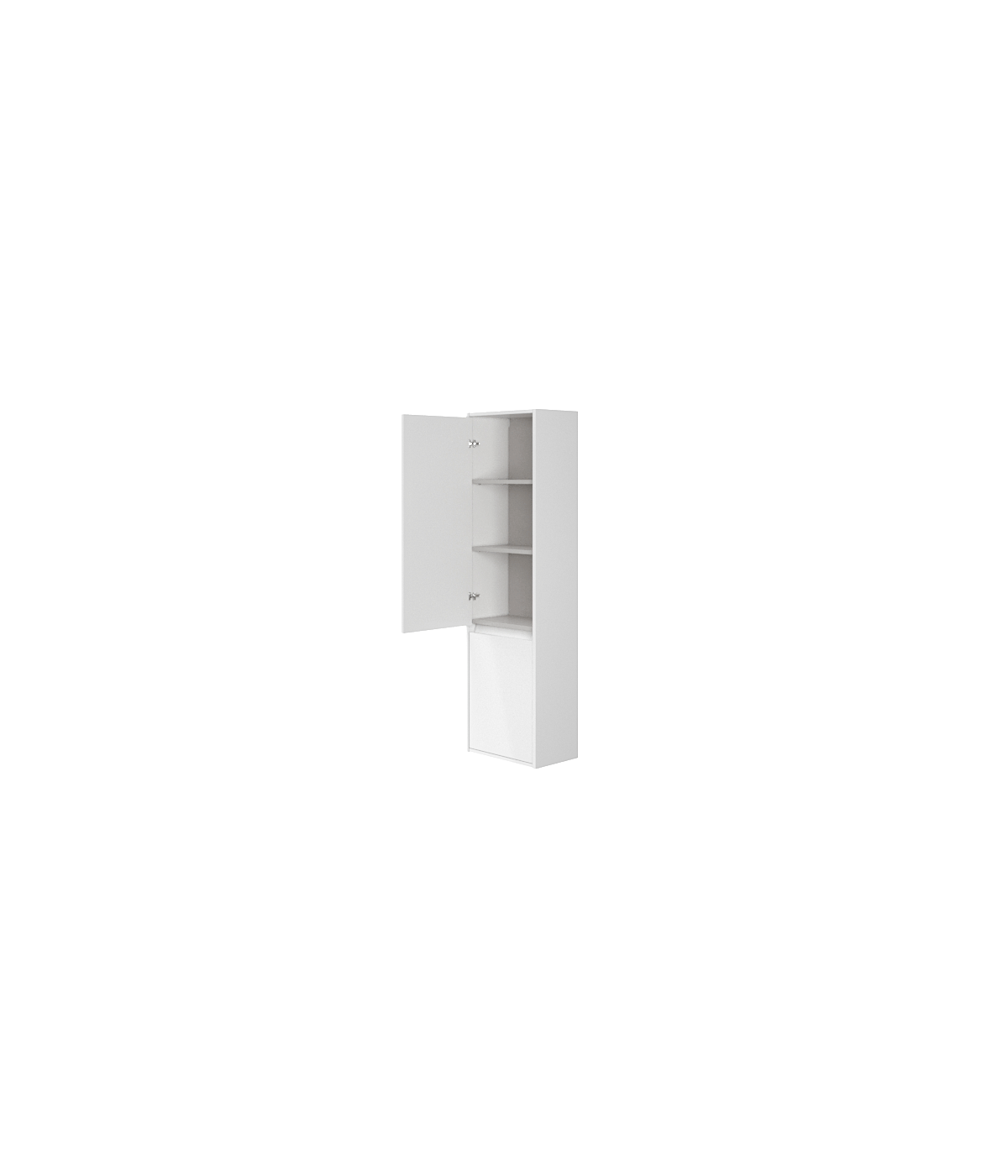 Badezimmer Hochhängeschrank CREAZ 140x40x25 Hochschrank mit 2-Türen, Weiß