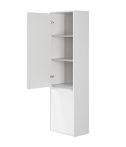 Badezimmer Hochhängeschrank CREAZ 140x40x25 Hochschrank mit 2-Türen, Weiß