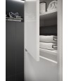 Badezimmer Hochhängeschrank CREAZ 140x40x25 Hochschrank mit 2-Türen, Weiß