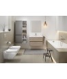 Badezimmer Hochhängeschrank CREAZ 140x30x25 Hochschrank Badregal, Weiß