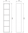 Badezimmer Hochhängeschrank CREAZ 140x30x25 Hochschrank Badregal, Weiß
