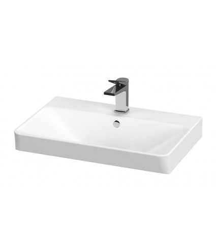 Badmöbel Set LARAZ MILLE SLIM 60 Waschbecken-Unterschrank mit Waschbecken, 2-Schubladen, Grau