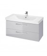 Badezimmer Hochhängeschrank LARAZ 150x30x25 Hochschrank mit 2-Türen, Weiß