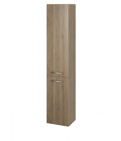 Badezimmer Hochhängeschrank LARAZ 150x30x25 Hochschrank mit 2-Türen, Nussbaum