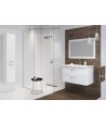 Badezimmer Hochhängeschrank LARAZ 150x30x25 Hochschrank mit 2-Türen, Nussbaum